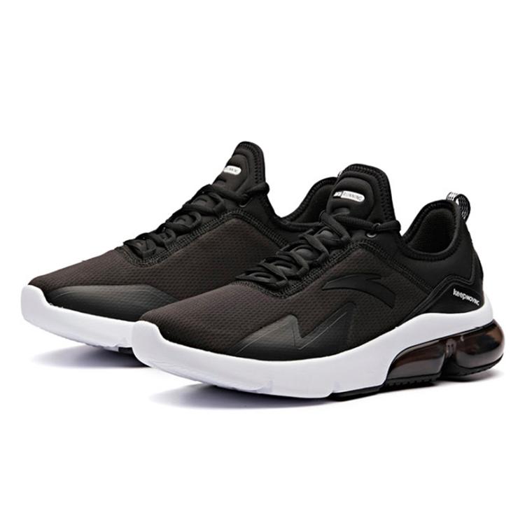 Anta Fabric Cushioning Slip Resistant Breathable Coverage Low top Running Shoes Men's Black White 91845510-3