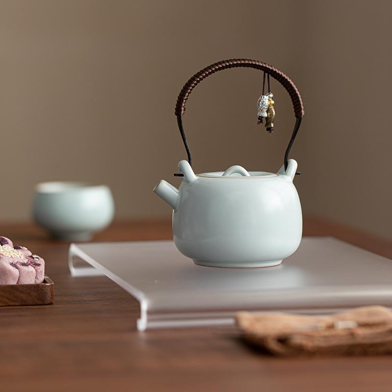 Ru Ugn Tianqing Lyftbalk Kanna Kung Fu Teset Keramik Liten Tekanna Tedrickning Hushåll Tevattenkittel Enkel Kanna Te Servis