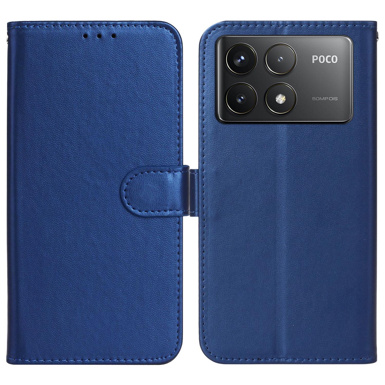 

For Xiaomi Poco F6 Pro 5G/Redmi K70 5G/K70 Pro 5G Case Wallet Flip Leather Phone Cover Card Holder Blue