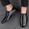 The First Layer of Cowhide Men's Simple Casual Lazy Foot Cover One Pedal Leather Shoes Men's Large Size Leather Shoes
