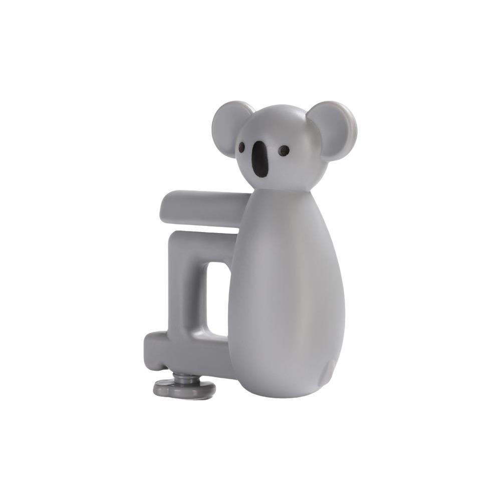 Punch Free Desk Side Hanging Bag Hook Cartoon Animal Table Bag Holder Koala Desk Hook  for School серый
