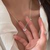 Elegante Damen S925 Sterlingsilber Perlenanhänger Halskette - Leichte Luxus Schlüsselbeinkette