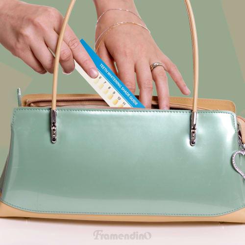 Framendino 20-Pack Teeth Whitening Shade Guide Papers, Teeth Bleaching Chart for Home Oral Care