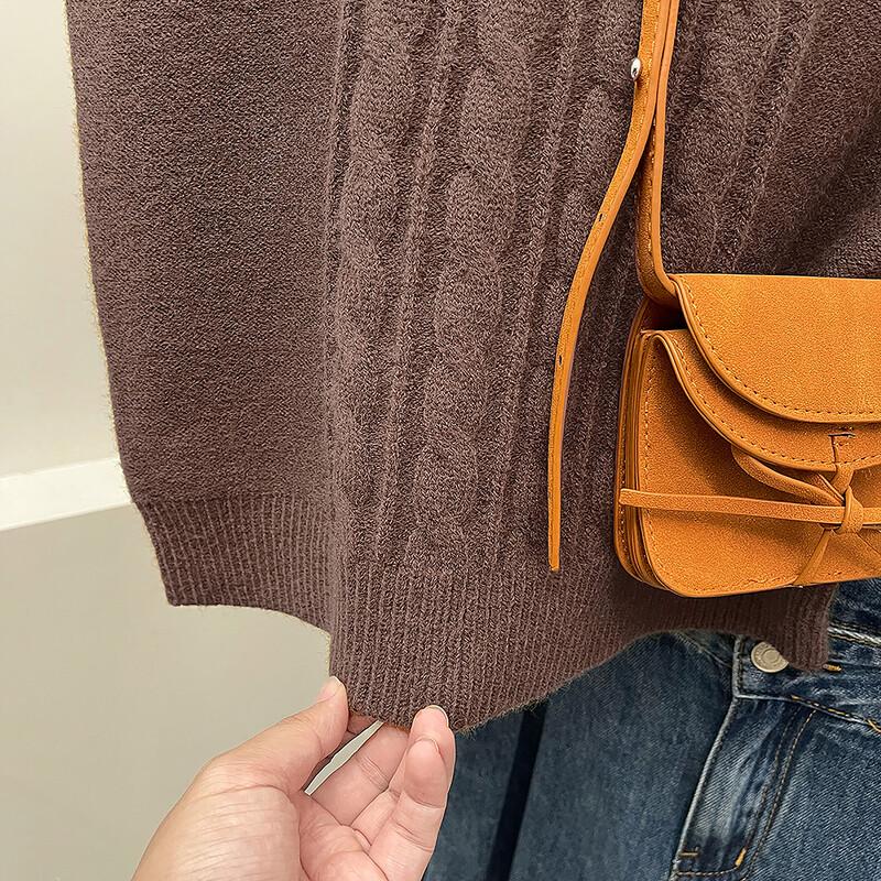 TonLion Women's Cable Knit Round Neck Vest