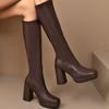 High Heel Skinny Boots Women's Spring and Autumn New Small Long Boots Women's Knee Elastic High Boots