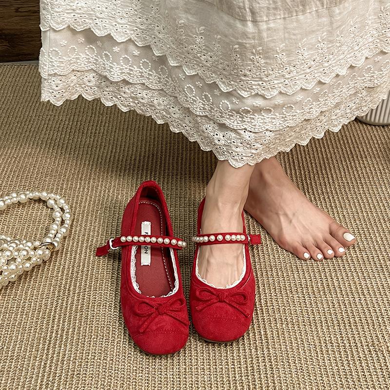 French retro shallow mouth inner height increase single shoes women's summer 2025 new with skirt soft sole versatile Mary Jane shoes