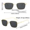 Rechteckige Sonnenbrille mit Metallrahmen, Punk-Sonnenbrille, Hip-Hop-Brille für Damen und Herren, tragbare Reise-Sonnenbrille, UV400-Schutz