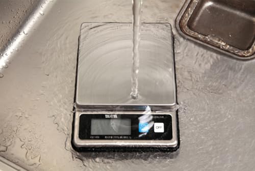 Tanita Cooking Scale, Kitchen Scale, Commercial Use, Waterproof, 2kg Capacity, 1g Increments, Stainless Steel, KW-1458 SS, Non-Trade Certified