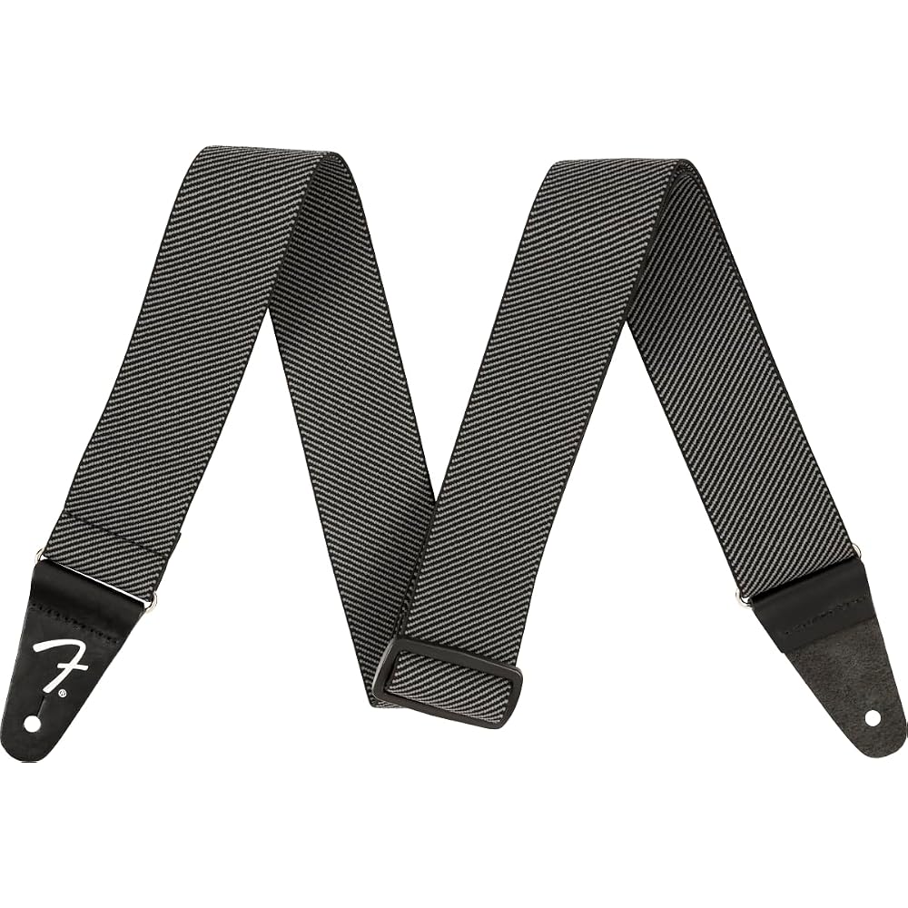 Fender Weighless Grey Tweed Strap Adjustable Length Lightweight Guitar Accessory