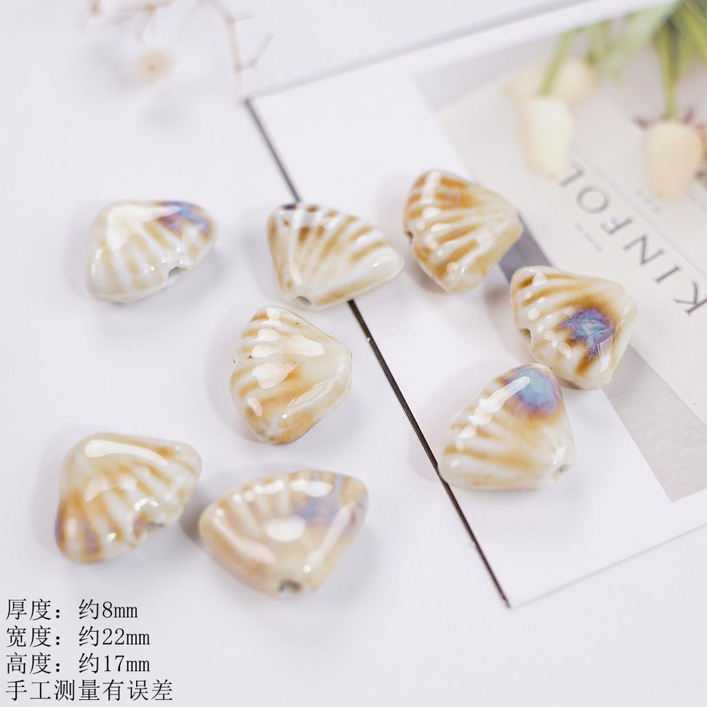 Ocean shell special-shaped beaded accessories Jingdezhen ceramic bracelet necklace handmade DIY material manufacturer wholesale