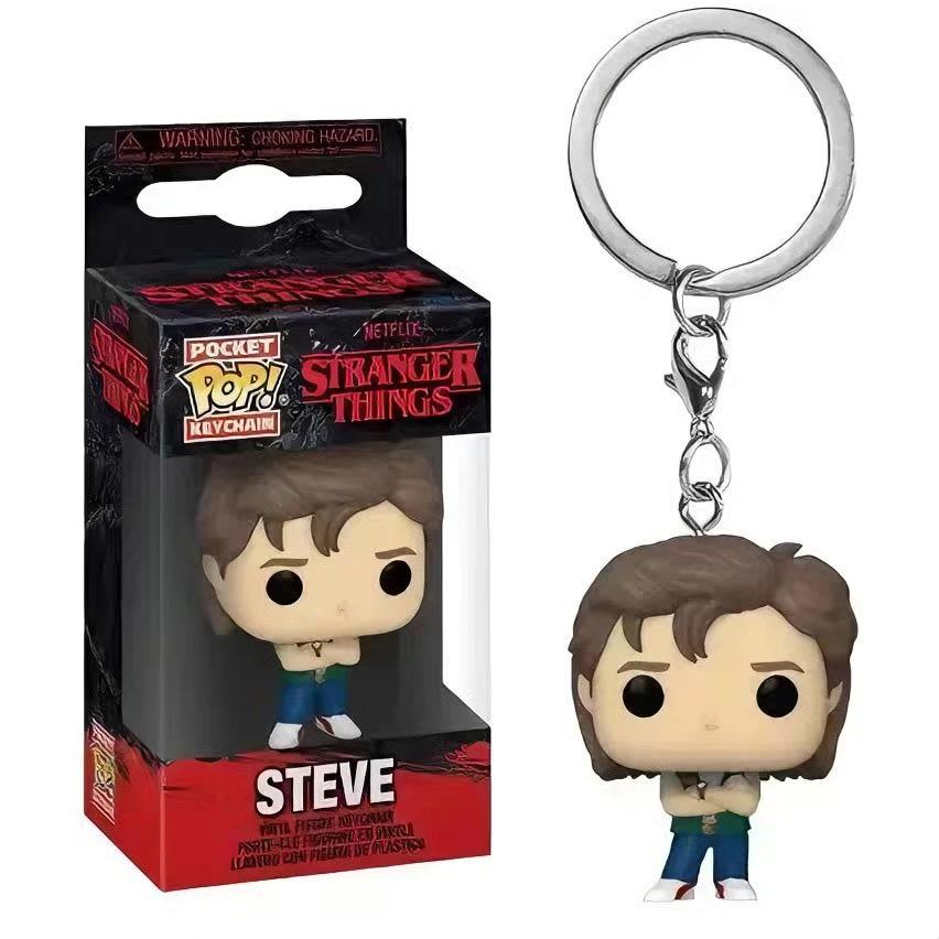 

Stranger Things Дастін Кишеньковий Поп! Вініловий брелок - Милий колекційний подарунок Steve-A