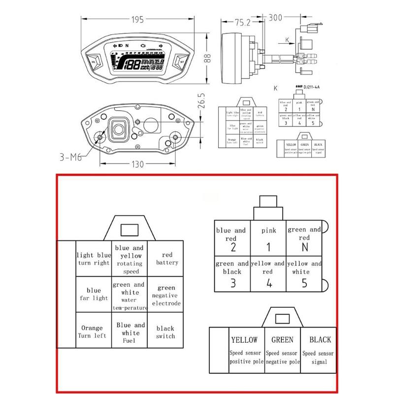 Color Display Motorcycle Dashboard Instrument Cluster Clear Visibility Odometer Speedometer Tachometer for Various Model