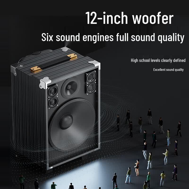Newmine N518 8-inch Portable Bluetooth KTV Trolley Speaker with Dual Microphones (CN Version)
