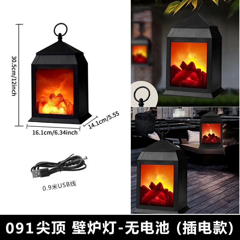 Heiß Neue Simulation Kaminlampe Dekoration Haushalt Retro Flammenlampe Wandmontierter Ofen Smart Switch Handwerk Seltsame Lampe