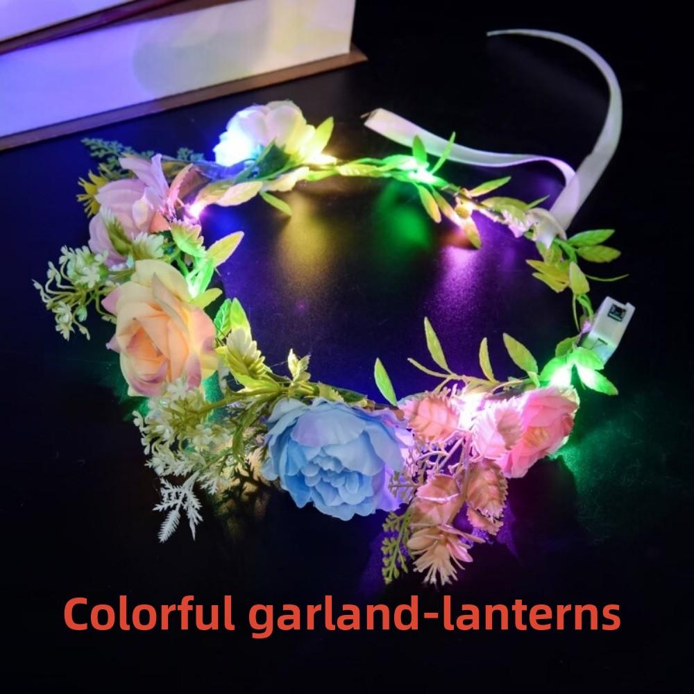 Nights Glow Color LED Flower Crown Multistyles Fairy Sparkling Headband Wedding Baby Shower Decor