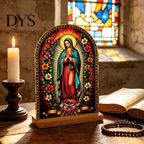 Exquisite Acrylic Table Centerpiece Catholic Statue Ornament, Tabletop Centerpiece, Freestanding Christian Unique Office Desk Accessories Religious