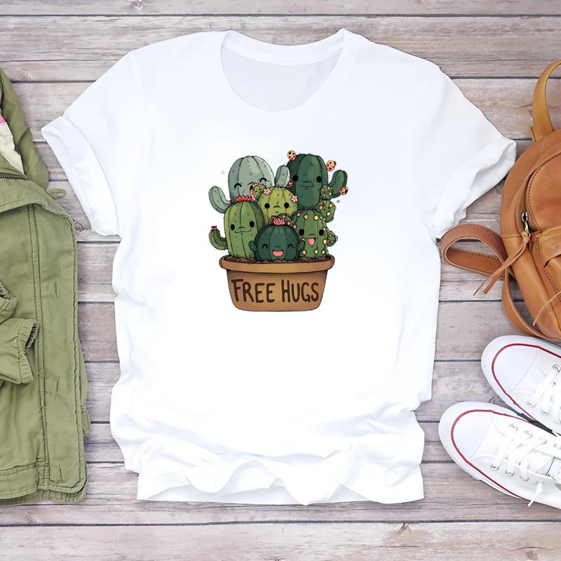 Cute Printed T-shirt, Trendy Short-sleeve Style, Perfect for Women's Summer.