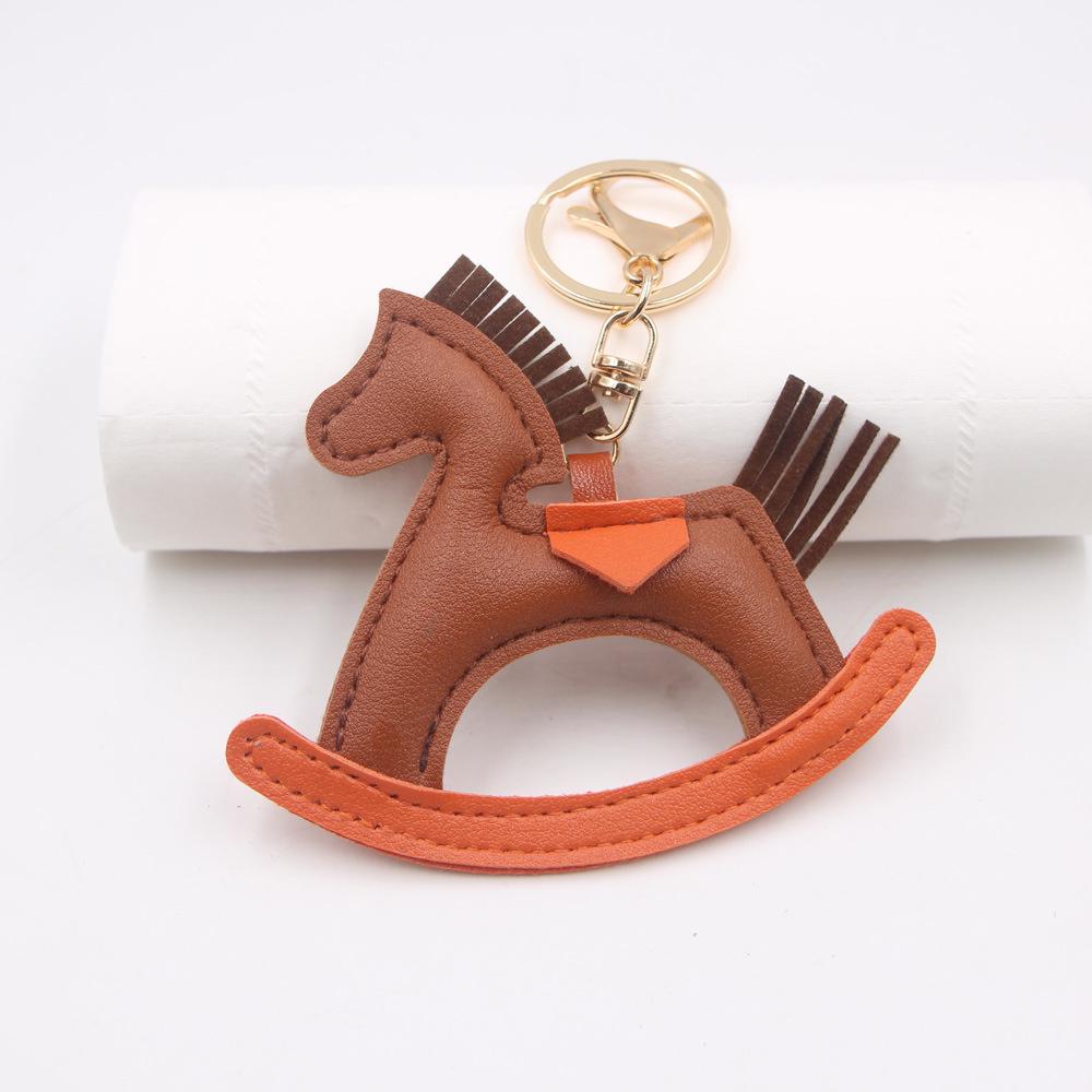 Creative Rocking Horse Boutique Pendant: Carousel Cotton Pony Keychain & Jewelry Chain
