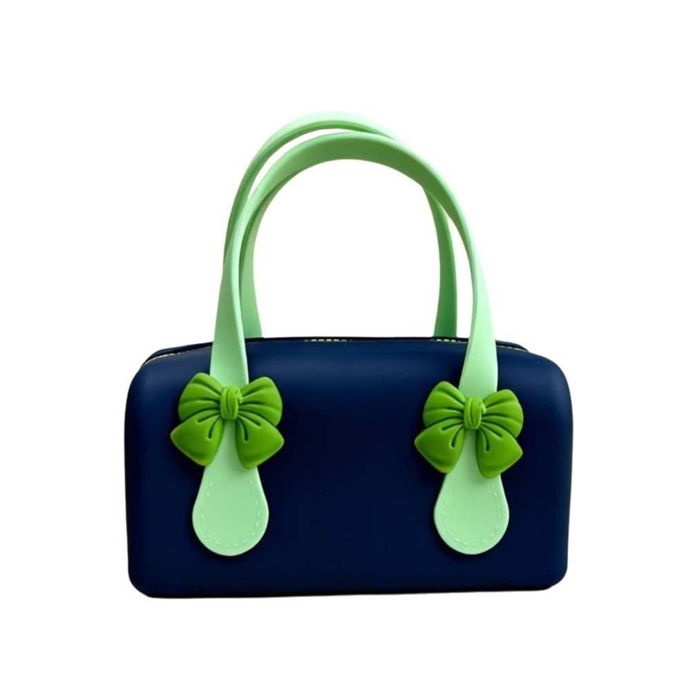 Durable Silicone Handbag Washable Toiletry Organizer Tote Underarm Purse Bow Mini Tote  Sweet Girls