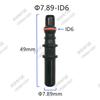 7.89mm 7.89 ID6 Male Connector End Piece Plastic Fuel Line Quick Connector  180 Degree SAE  Fuel Pipe Fittings 20 Pcs One Lot