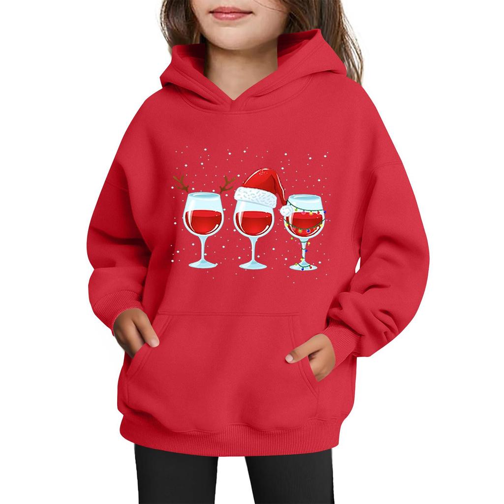 Sweatshirts For Teen Girls Hoodies Long Sleeve Drawstring Pullover Cute Printed Oversized Hoodie Christmas