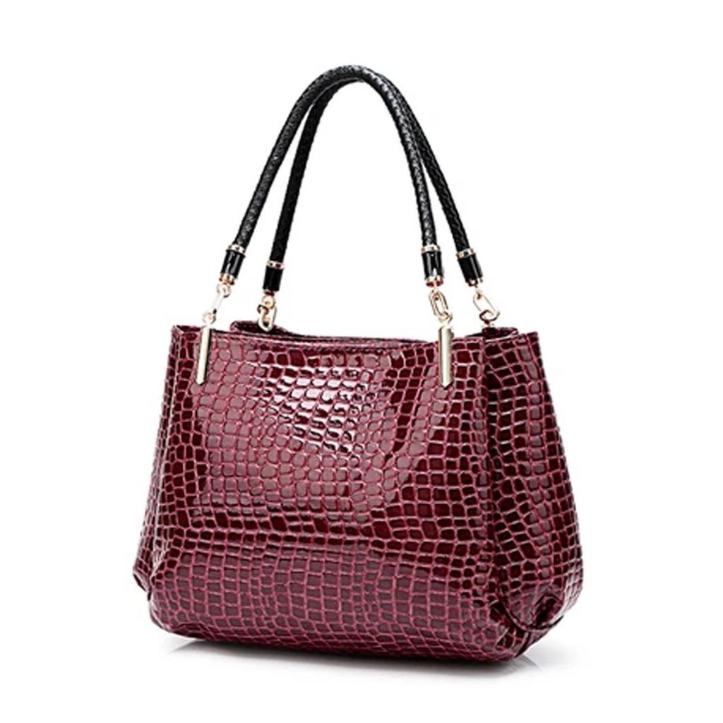 European and American style mature temperament handbag bag female crocodile pattern stone pattern underarm bag female bag