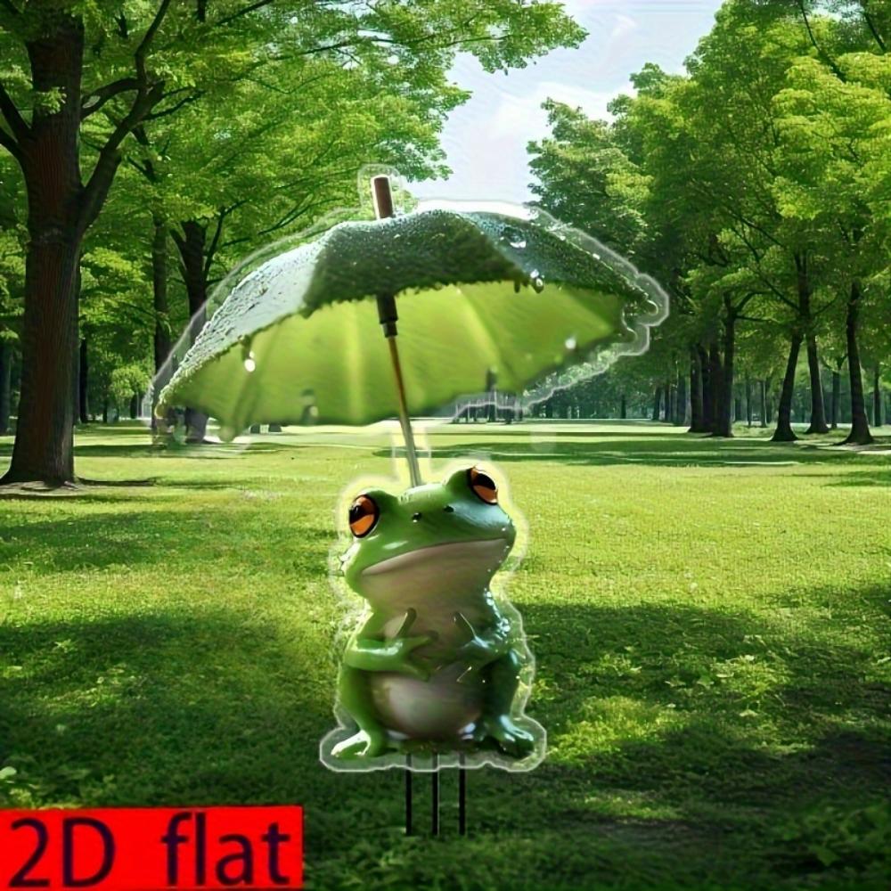 Cute Frog, 2D Flat Acrylic, Decorative Floor Plugs, Suitable for Lawns, Potted Plants, Gardens, Garden Landscaping, Christmas, Halloween