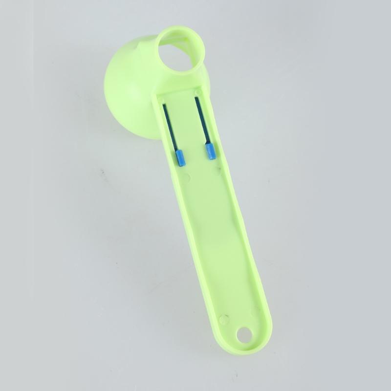 Plastic Measuring Spoon Funnel for Protein Powder Cooking Ingredient Sliding Scooper with Long Handle Kitchen Tool