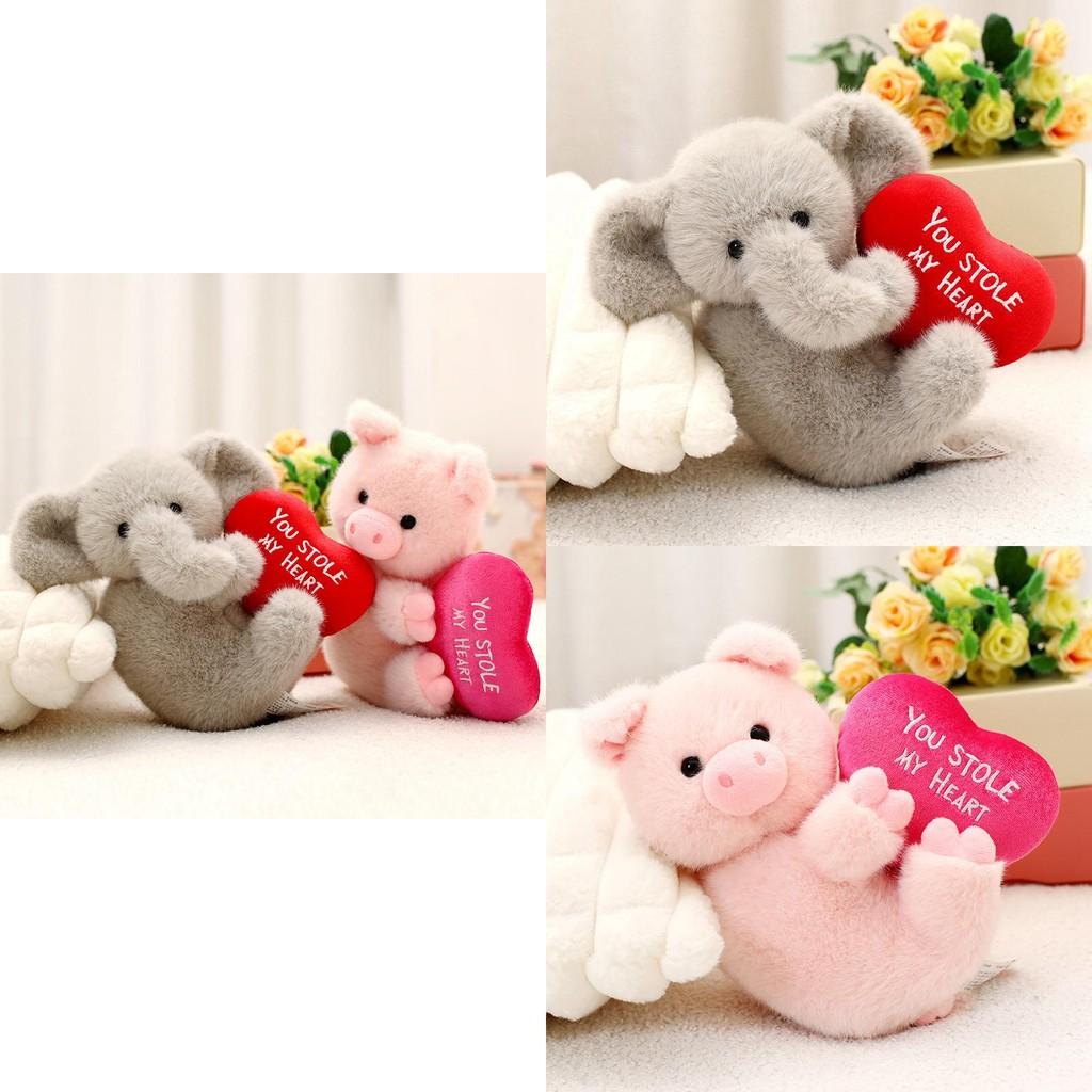 Pig Steal Heart Elephant Plush Toy Animal Stuffed Doll Cartoon Decoration Gift