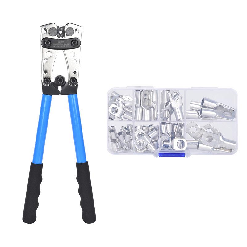 HX-50B Crimping Pliers Set for Large Copper/Aluminum Bare Terminals with Cable Cutter and Aluminum Handle.