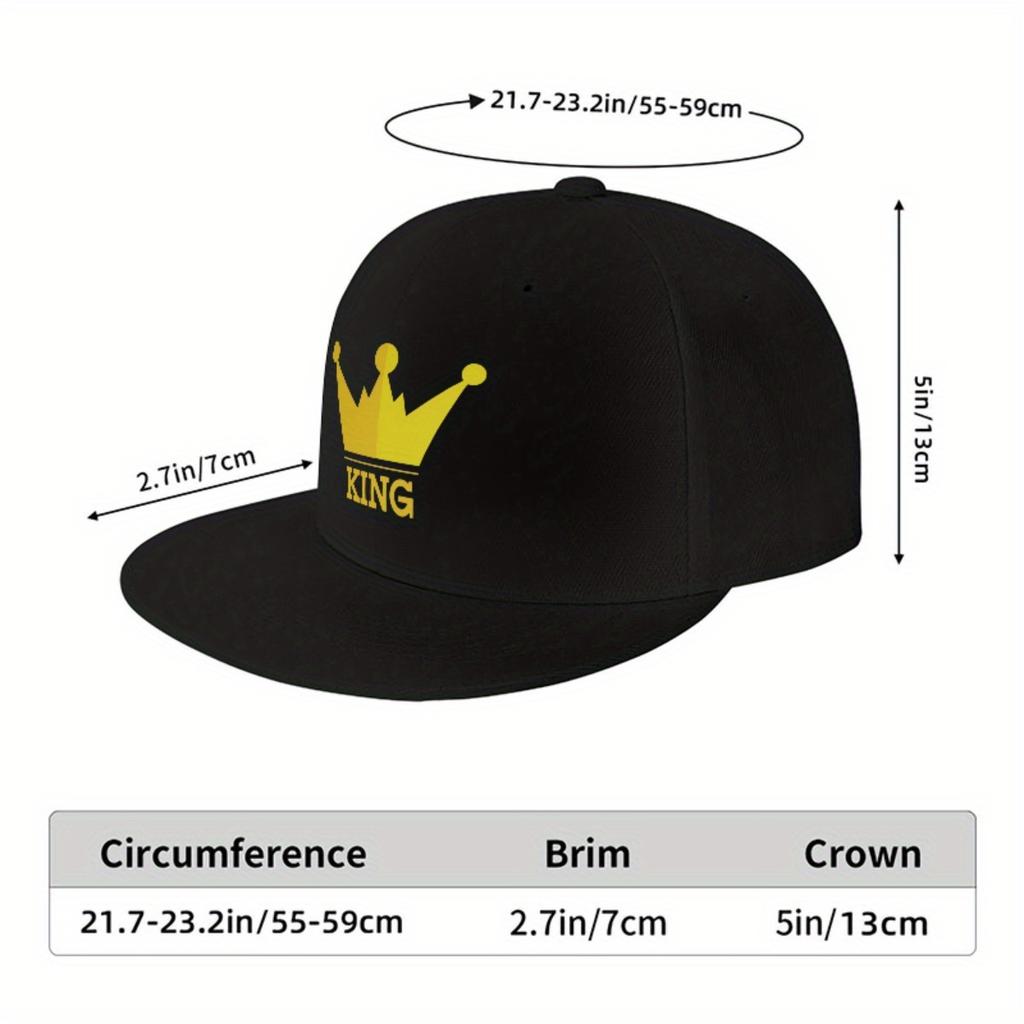 Krona Grafik Polyester Basebollkeps Justerbar Rak Skärm Hip Hop Snapback Hatt för Vardagssport