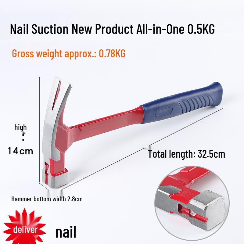 Multi-Function Claw Hammer with Nail Puller for Household, Woodworking, and Electrical Use