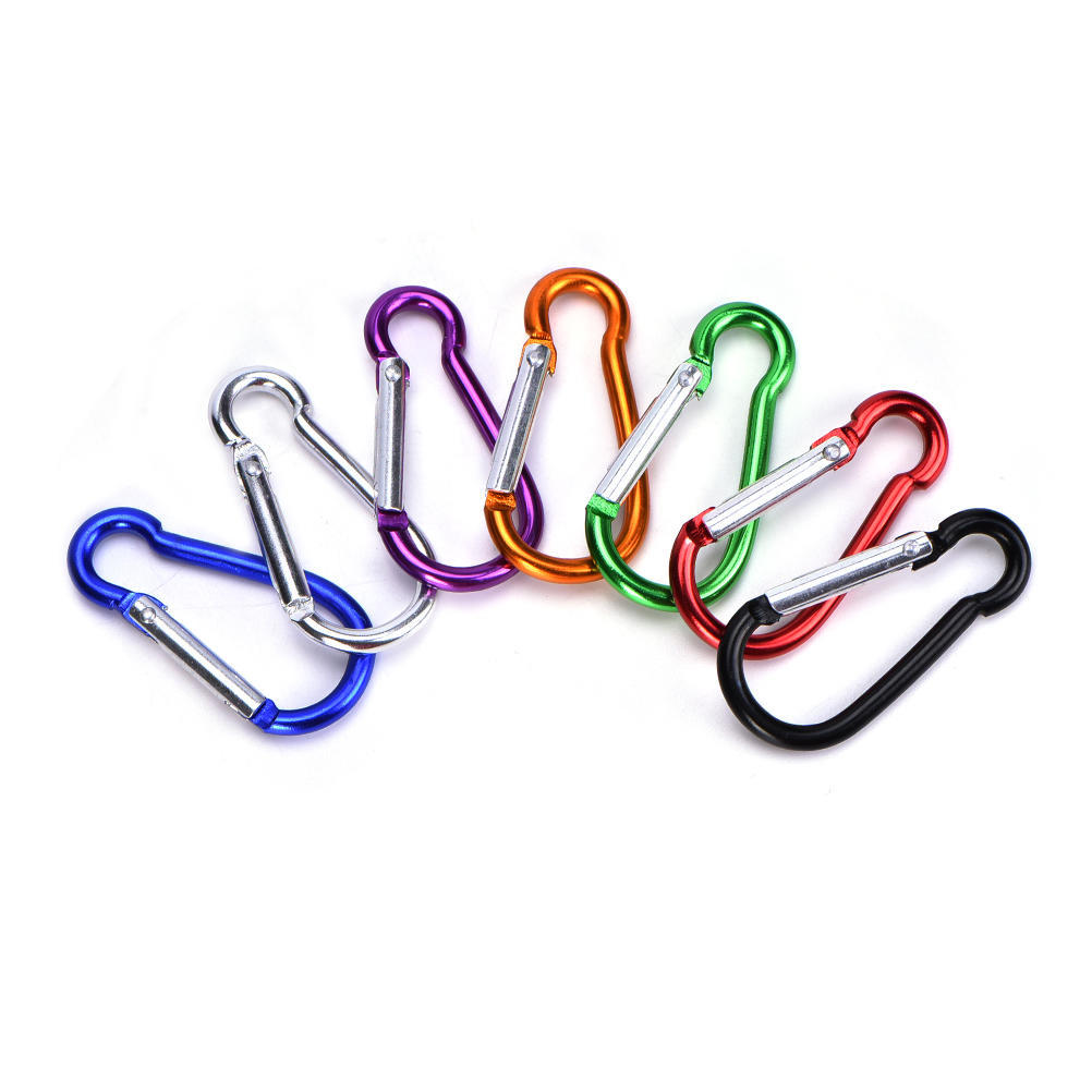 Aluminum Keyring Carabiner D-Ring Key Chain Clip Karabiner Snap Hook Camping