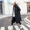 Li Ning Fitness Series Windproof Warm Loose Solid Color Thick Long Hooded Down Jacket Unisex Outerwear Black YYMU151-1