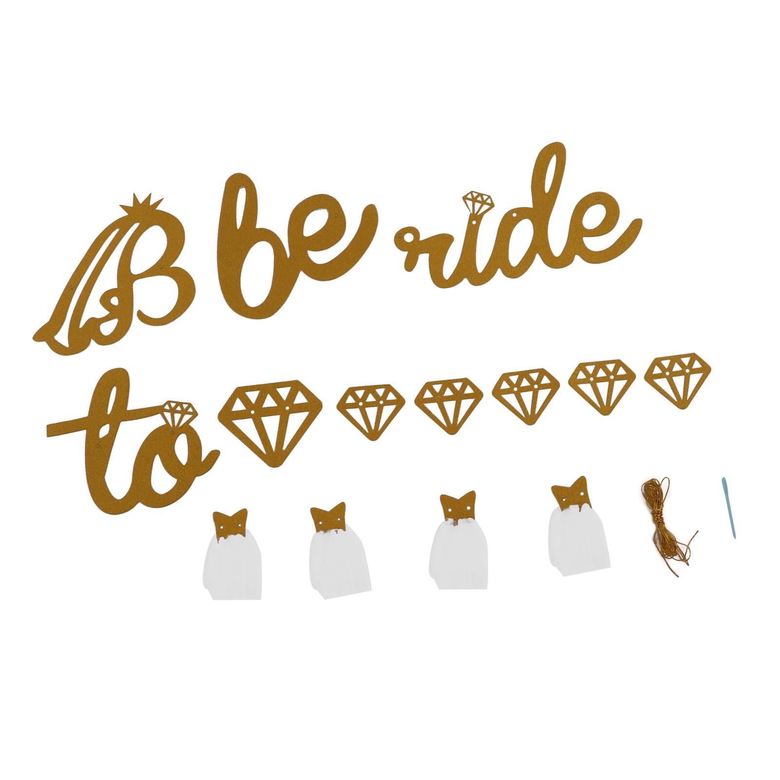 

Bridal Shower Banner Gold Glitter Paper Shiny Charming Bridal Shower Sign Paper Mesh Bride to Be Banner for Bridal золотий