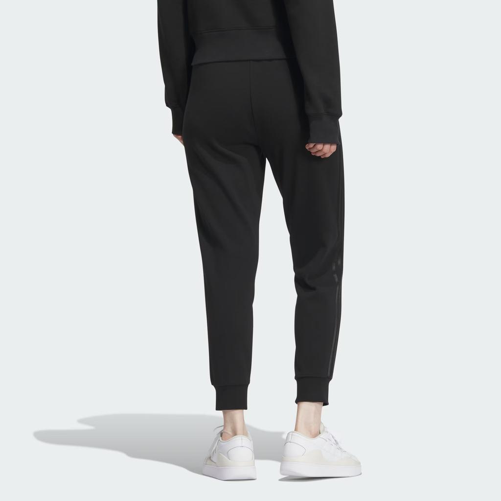 Adidas Sportswear Knit Pants Solid Color Logo Jogger Knit Sports Pants Women Pants Black JE3207