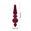 6pcs Flocked Velvet Christmas Gourd Pendant Shatterproof Plastic Christmas Cone Ball Set Reusable Xmas Tree Hanging Ornaments