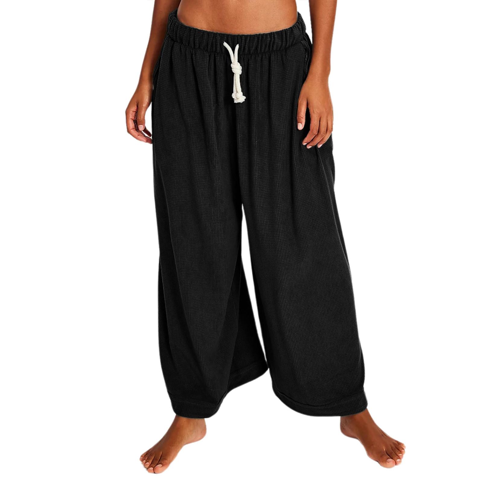 

Женские зимние спортивные штаны, однотонные повседневные брюки, женские флисовые спортивные штаны, широкие прямые брюки S чёрный