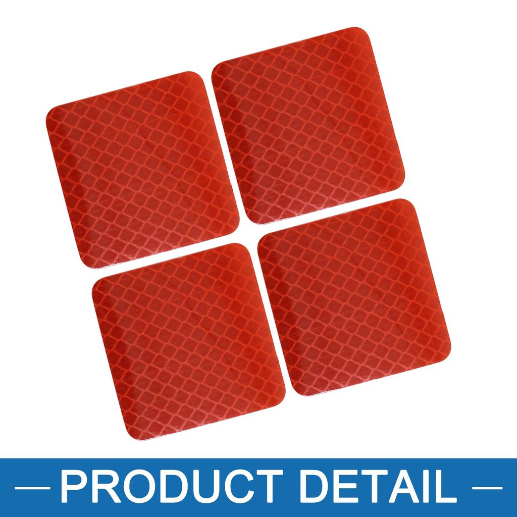 Ein ABSOPRO Autoaufkleber 5 x 5cm Reflektierendes Sicherheitswarnband Reflektierender Aufkleber Rot (4er-Set)