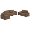 3 Piece Sofa Set In Brown 221 X 80 X 80 Cm Linen Blend Fabric