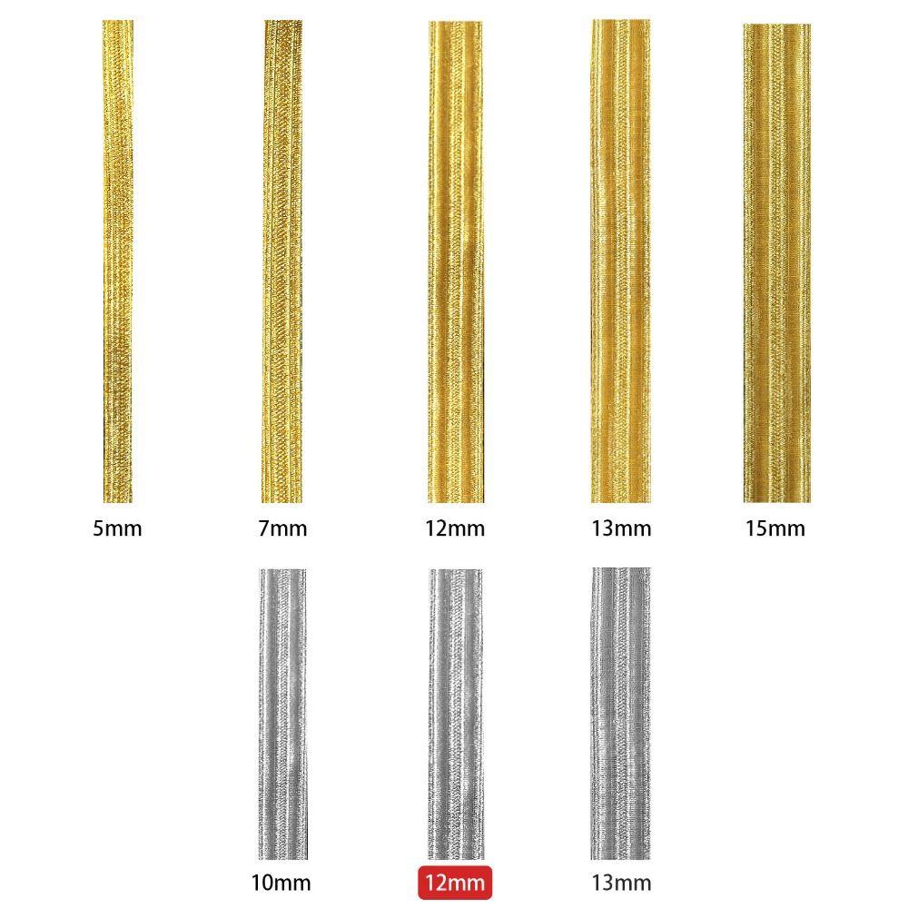 Wire Edge Stitched Edge Ribbon Golden Gold Braid Webbing Grosgrain Ribbon  Uniform Trim