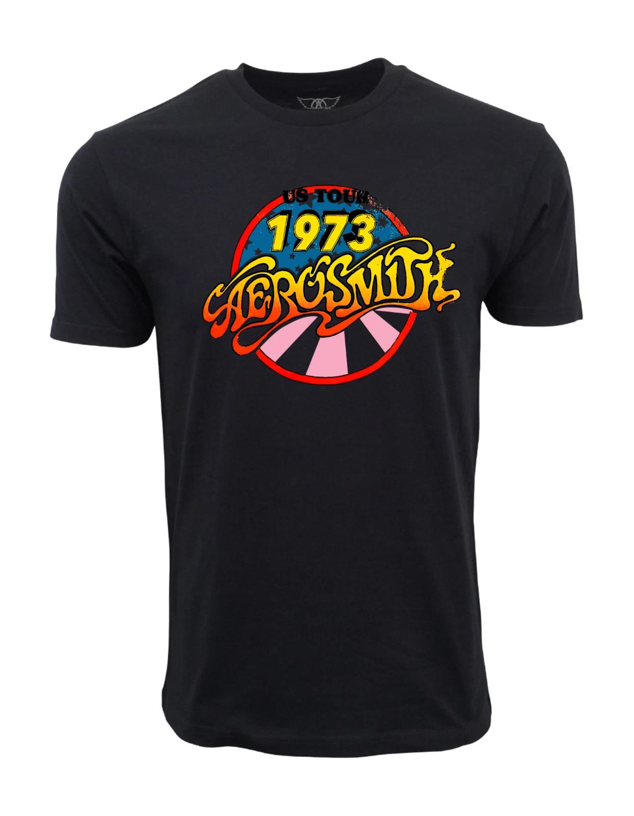 Unisex Adult Vintage Music AEROSMITH 1973 US TOUR GRAPHIC T SHIRT T... M