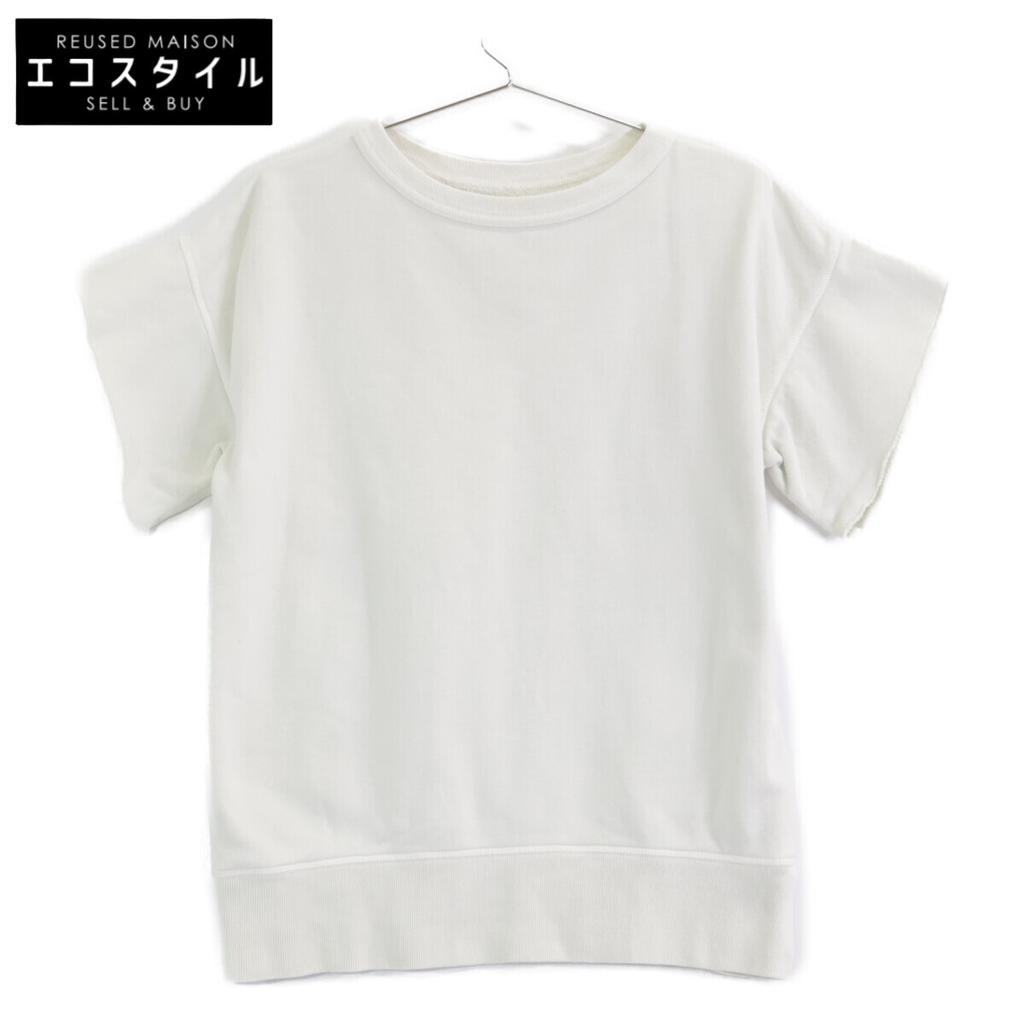 Maison Margiela [Domestic Regular/23Stainless Steel] S50GU0206 Cut-Off Short Sleeve Sweatshirt tops S/P IvoryUsed