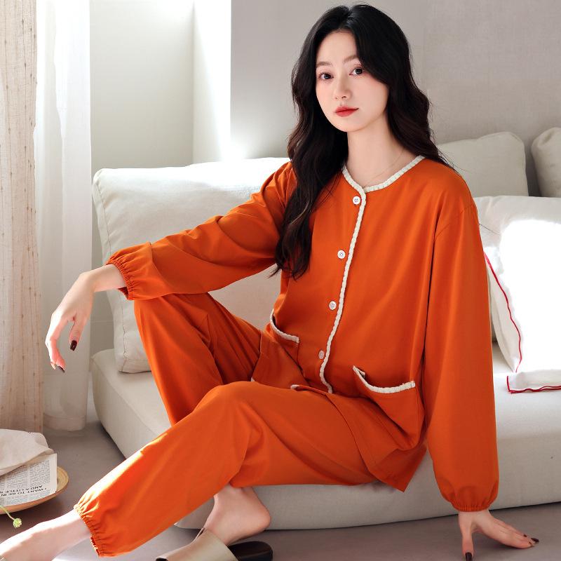 

Pajamas women s spring and autumn pure cotton long-sleeved casual women s autumn new cotton thin loungewear xxxl recommended 80-90kg