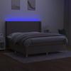 VidaXL Slat Bed Base with Mattress and LED, Upholstered Bed, Double Bed, Adult Bed for Interior Bedroom, 3138737