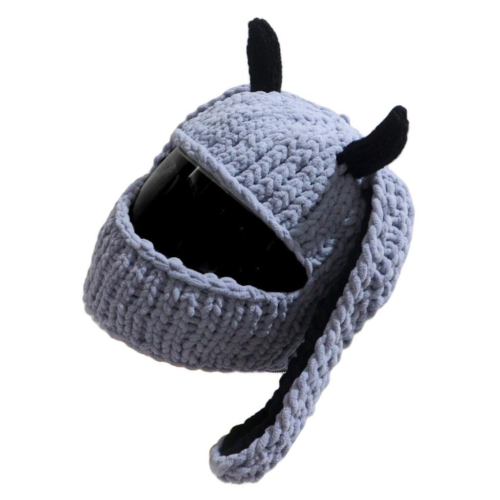 Populární potah na motocyklovou helmu Vtipné králičí uši Plyšová helma Ochranný potah na celou tvář pro zábavné jízdy a dárky