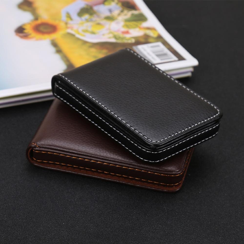 PU Leather Thermal Dye Sublimation Card Case Elegant Design Magnetic Business Card Box Men Gift