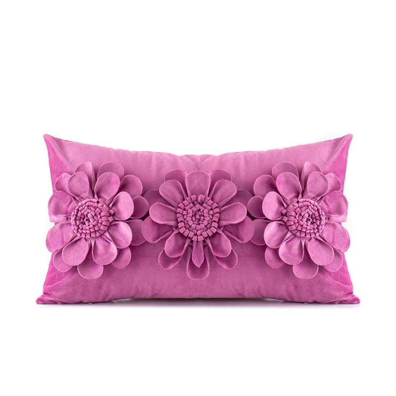 Luxury Sunflower Velvet Cushion Cover Handmade Flower Throw Pillow Cover