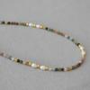 French Retro-Style Tourmaline & Freshwater Pearl Beaded Clavicle Necklace