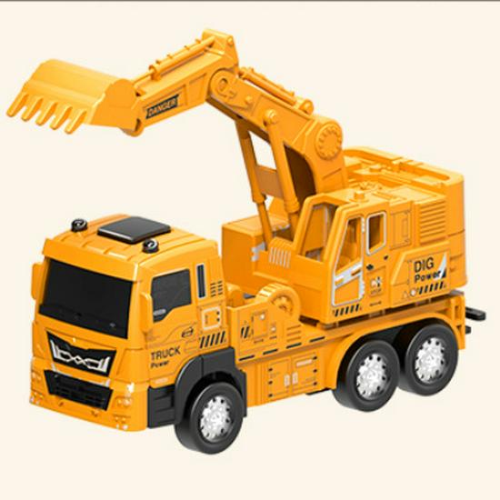 Little King Alloy Toy Pull-Back Excavator - Children's Construction Vehicle Model 